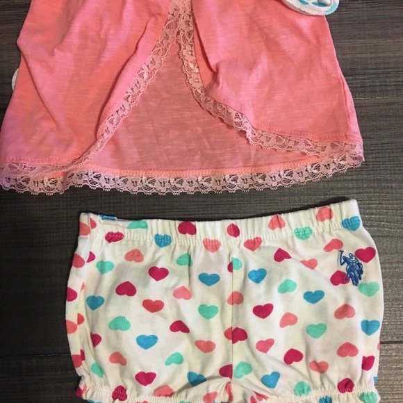 U.S polo Assn. baby girl shorts/Top Set - Picture 2 of 5
